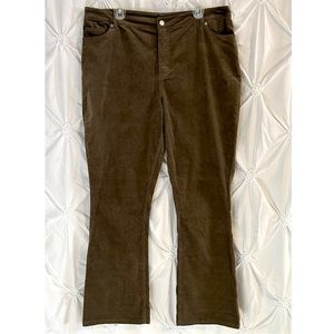 New Candace Bure Olive Green, Corduroy Pants- 18W